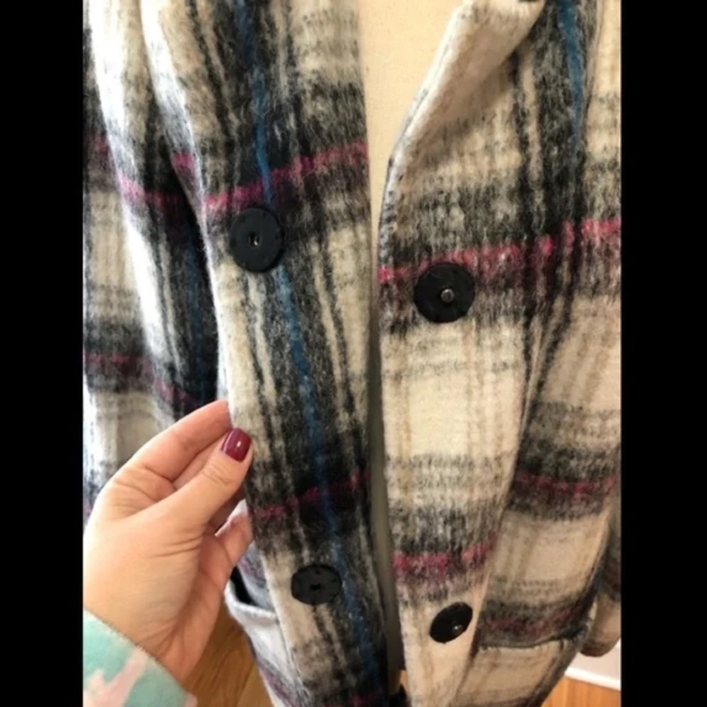 Kenneth Cole Jacket Shacket size Medium plaid teal - Picture 7 of 13